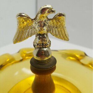 Vintage lrg. metal eagle wood leg's Cady dish/ ashtray.